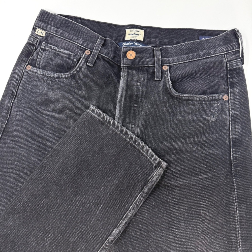 Citizens of Humanity Charlotte High Rise‎ Straight Jeans Black Womens Size 28